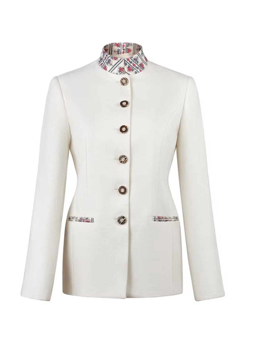 SANOE Louise Alpin Jacket Floral White Blazer Size 6